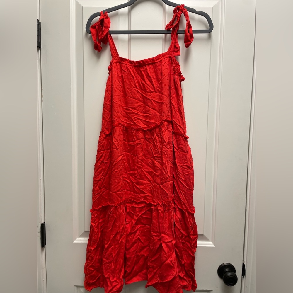 Red Strappy Flowy Dress